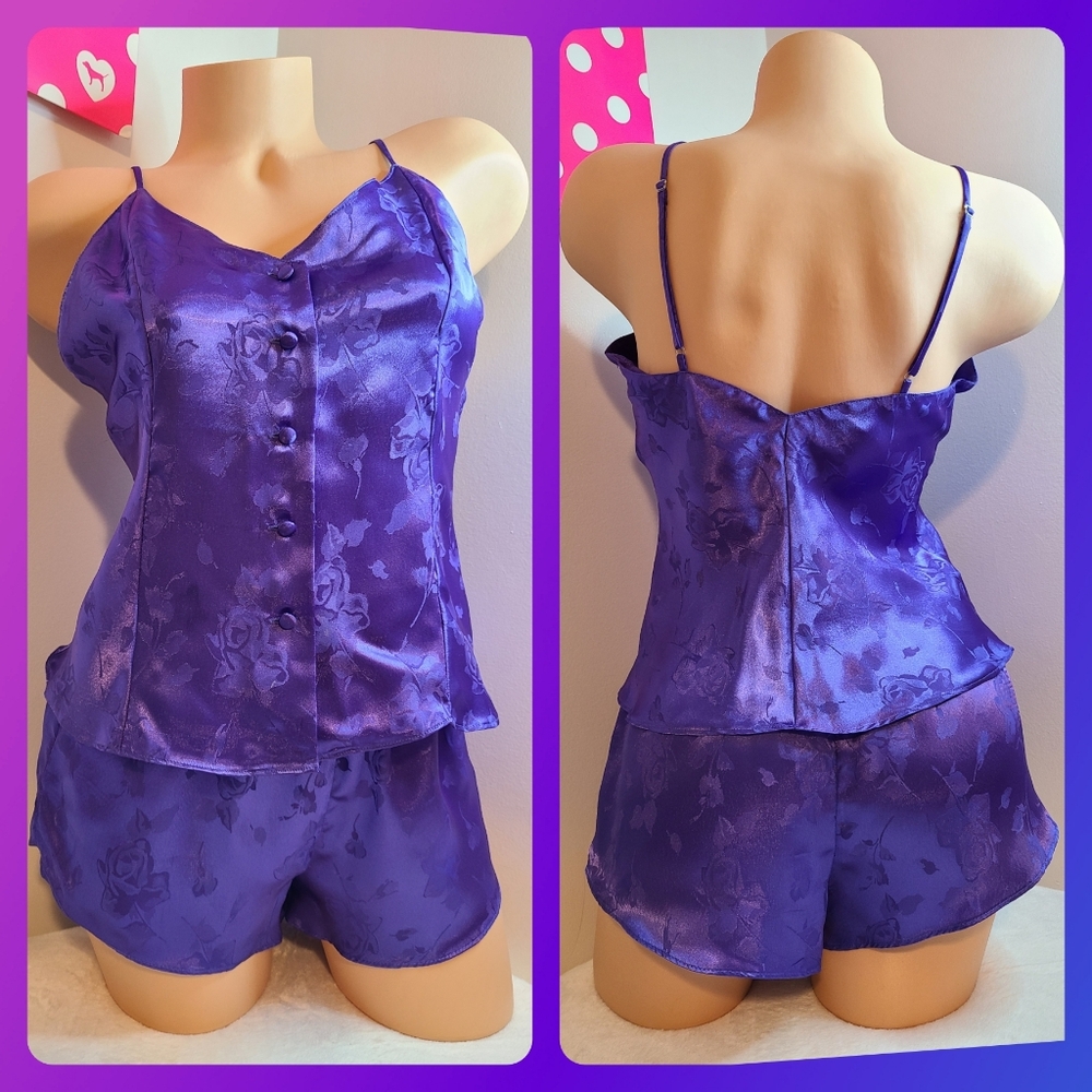 VTG Frederick's Of Hollywood Silky Satin Cami/ Short Set Size Sm